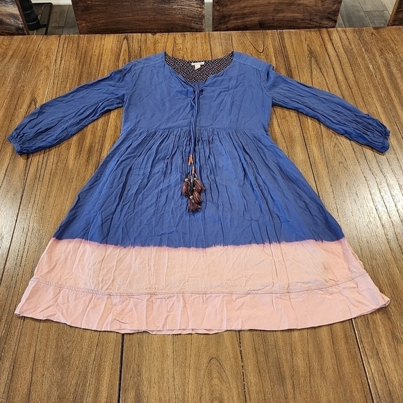 Anthropologie Holding Horses Ombré Dip Dye Tassel knee length Dress size 0 - Picture 8 of 16